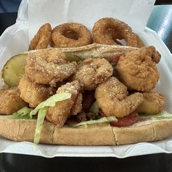 Red Snapper Fish & Chicken - Fried shrimp Po'boy!