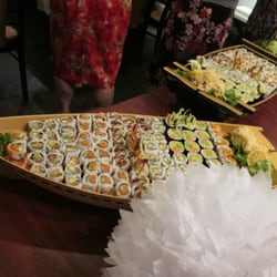 Sushi boat appetizers great for large party