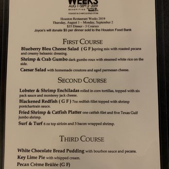 Joyce's Seafood & Steaks - HRW menu is delish! - Seafood Near Me - Houston, Texas Joyce's Seafood & Steaks - HRW menu is delish! - Seafood Near Me - Houston, Texas