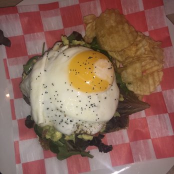 Cafe Peanut - Sunny side up avocado mash $14.50 Yum ( I added lemon & some salt) - Coffee & Tea Near Me - Jersey City, New Jersey