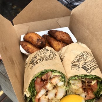Fisherman's Cafe - Shrimp wrap with plantains, soooo good - Seafood Near Me - Key West, Florida