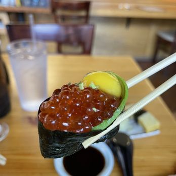 Sushi Karen - Ikura with quail egg - Sushi Bars Near Me - Pasadena, California