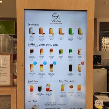 Soricha Tysons - a menu for a coffee shop - Juice Bars & Smoothies Near Me - Tysons, Virginia