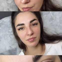 Eyelash extensions -- before & after