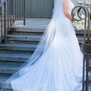 Tomato Wedding - Other side view of dress train and veil. - Bridal Near Me - Buena Park, California Tomato Wedding - Other side view of dress train and veil. - Bridal Near Me - Buena Park, California