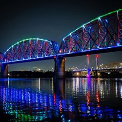 Big Four Bridge - The lights shine when we get up before the sun.