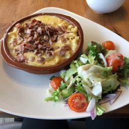 The mac and cheese with bacon and salad. It also comes with chips!