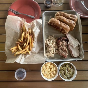 City Barbeque - Pulled pork, Chicken, brisket, texas Toast, green beans, and French fries - Barbeque Near Me - Indianapolis, Indiana