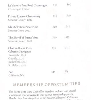 Chateau Buena Vista - I ordered Idas Pinot Noir by the glass and the bottle for $55 but was charged for a $125 bottle of Pinot Noir. - Wine Tasting Room Near Me - Napa, California Chateau Buena Vista - I ordered Idas Pinot Noir by the glass and the bottle for $55 but was charged for a $125 bottle of Pinot Noir. - Wine Tasting Room Near Me - Napa, California