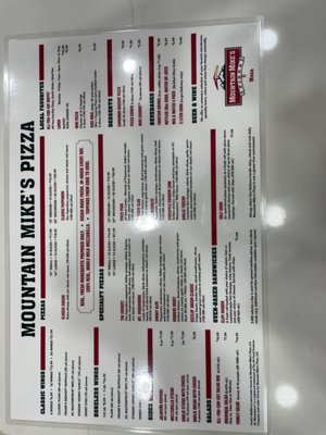Menu photo 8 Mountain Mike's Pizza Mesa, AZ