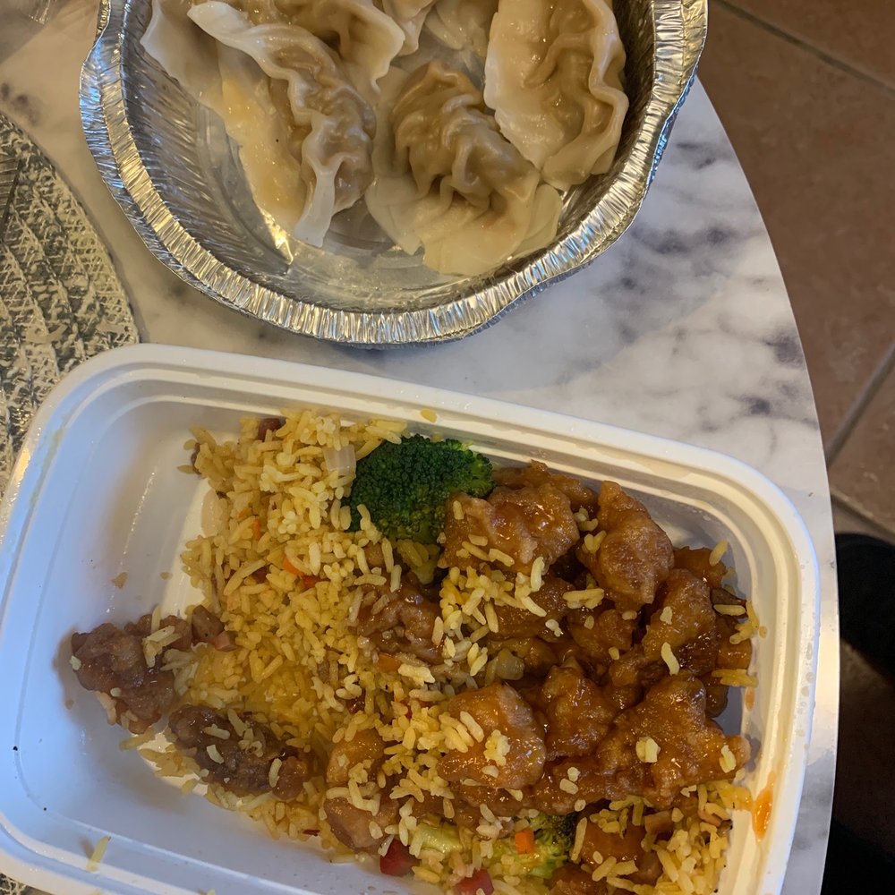 General tsos and steamed dumplings General tsos and steamed dumplings