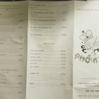Pho King - Take out menu, September 2016 - Vietnamese Near Me - Tacoma, Washington Pho King - Take out menu, September 2016 - Vietnamese Near Me - Tacoma, Washington