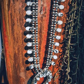 Native Visions - Loved this necklace!  It's a Navajo made sterling silver Squash Blossom necklace with White Buffalo $800 - Jewelry Near Me - Cerritos, California