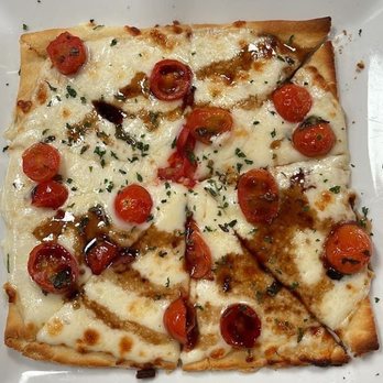 Madigan's Waterfront - Caprese Flat bread with balsamic drizzle - Seafood Near Me - Occoquan, Virginia Madigan's Waterfront - Caprese Flat bread with balsamic drizzle - Seafood Near Me - Occoquan, Virginia