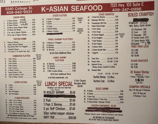 Menu photo 1 K Asian Kitchen Beaumont, TX