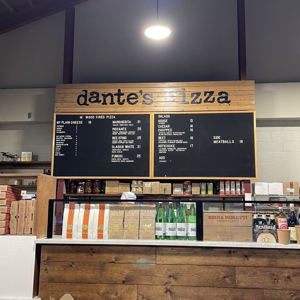 Dante's Pizza - Inside menu board - Pizza Near Me - New Canaan, Connecticut