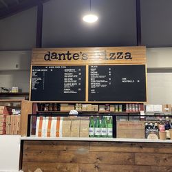 Dante's Pizza - Inside menu board