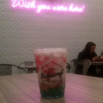 Bobacraft Cafe - Strawberry Woodear Crystal w/Blue boba - Bubble Tea Near Me - Alhambra, California Bobacraft Cafe - Strawberry Woodear Crystal w/Blue boba - Bubble Tea Near Me - Alhambra, California
