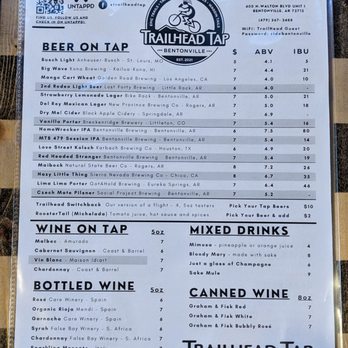 Trailhead Tap - Beer list at Trailhead Tap, Bentonville - Beer Bar Near Me - Bentonville, Arkansas