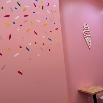 CONES - a pink wall with sprinkles on it - Ice Cream & Frozen Yogurt Near Me - Canby, Oregon