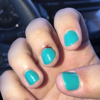 Dazzling Nails And Spa - unevenly cut, polish not covering whole nail and sometimes on the cuticle - Skin Care Near Me - Rocklin, California