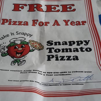 Snappy Tomato Pizza - Free pizza for a year we thought!!!! - Pizza Near Me - Fort Wright, Kentucky