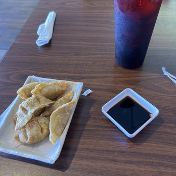 Ninja Hibachi Grill - Potstickers, no sauce included, its soy sauce on table, had to ask for bowl - Japanese Near Me - Jacksboro, Tennessee Ninja Hibachi Grill - Potstickers, no sauce included, its soy sauce on table, had to ask for bowl - Japanese Near Me - Jacksboro, Tennessee