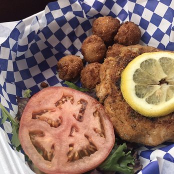 Lobster Pound - Crab Cake Sandwich with Hush Puppies - Seafood Markets Near Me - Bradenton, Florida Lobster Pound - Crab Cake Sandwich with Hush Puppies - Seafood Markets Near Me - Bradenton, Florida