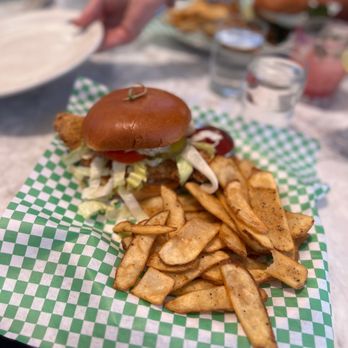 Pig Iron - Fried catfish sandwich w/ fries - New American Near Me - Templeton, California
