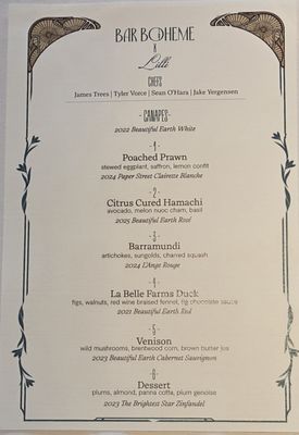Menu photo 1 Bar Boheme Las Vegas, NV