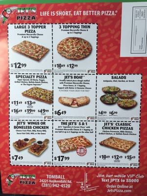 Menu photo 2 Jet's Pizza Tomball, TX