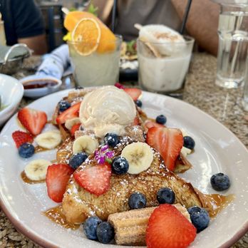 Cocina de Barrio - Churros French Toast with Dulce de leche ice cream - New Mexican Cuisine Near Me - San Diego, California Cocina de Barrio - Churros French Toast with Dulce de leche ice cream - New Mexican Cuisine Near Me - San Diego, California