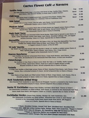 Menu photo 6 Cactus Flower Cafe Navarre, FL
