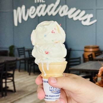 Meadows Frozen Custard - Latrobe - Fruity Pebbles custard in cone - Ice Cream & Frozen Yogurt Near Me - Latrobe, Pennsylvania