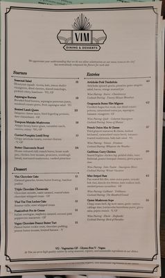 Menu photo 7 VIM Dining & Desserts Santa Cruz, CA