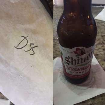 Darrell's - Darrell's special (split in half) and a strawberry shiner. - Sandwiches Near Me - Lake Charles, Louisiana