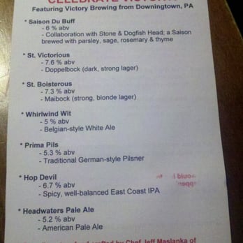 The Spring Lounge - Beer menu for Victory event - Lounges Near Me - New York, New York The Spring Lounge - Beer menu for Victory event - Lounges Near Me - New York, New York