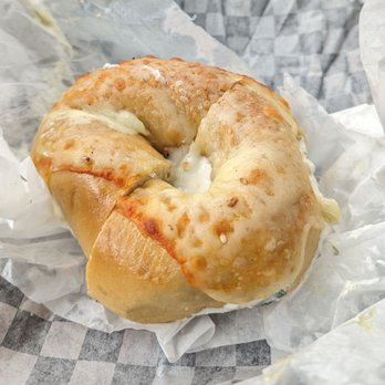 Inglorious Bagels - Muenster bagel with chive schmear ($5.06) - Bagels Near Me - Carlsbad, California Inglorious Bagels - Muenster bagel with chive schmear ($5.06) - Bagels Near Me - Carlsbad, California