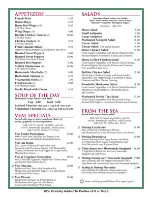 Menu photo 4 The Rome Restaurant Franklin, MA