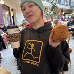 Coffee and a chocolate croissant