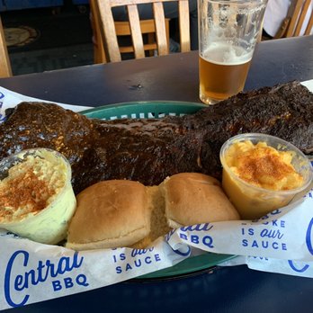 Central BBQ - Full rack of ribs, half wet (brushed with sauce)/half dry. - Barbeque Near Me - Memphis, Tennessee