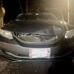 Exceptional Auto Body - Hood damage from deer collision