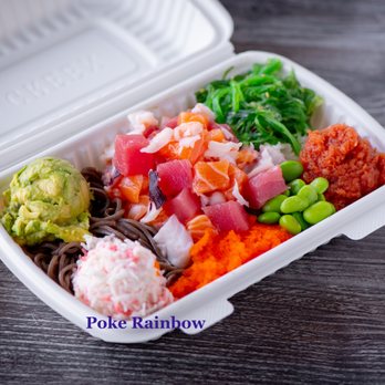 Poke Rainbow - a take out container of food - Hawaiian Near Me - Simi Valley, California Poke Rainbow - a take out container of food - Hawaiian Near Me - Simi Valley, California