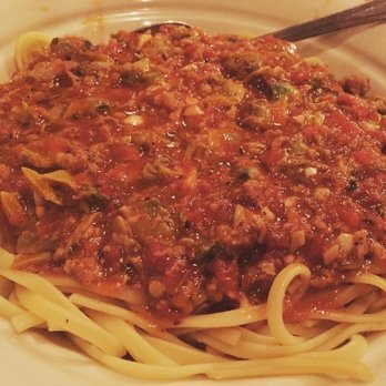 Mama Cozza's - Domery sauce (Ground Italian Sausage, Baby Clams, Garlic, and Spices Simmered in Mama Sauce) over linguine - Italian Near Me - Anaheim, California