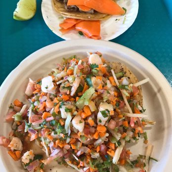 Los Grullenses - Massive Ceviche Tostada! - Mexican Near Me - Salinas, California