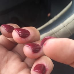 Such a terrible paint Job! And because of all their mistakes had to file down my nails until there was basically none left!