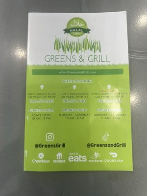 Menu photo 2 Greens And Grill Las Vegas, NV