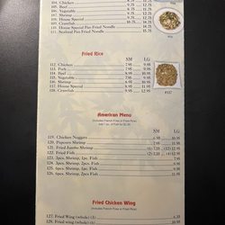 Great China Restaurant - Current Menu