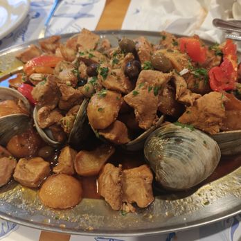 O Dinis Restaurant - Pork dish - on the dry side. Not the best IMO. Pork could have just been really lean. - Portuguese Near Me - East Providence, Rhode Island O Dinis Restaurant - Pork dish - on the dry side. Not the best IMO. Pork could have just been really lean. - Portuguese Near Me - East Providence, Rhode Island