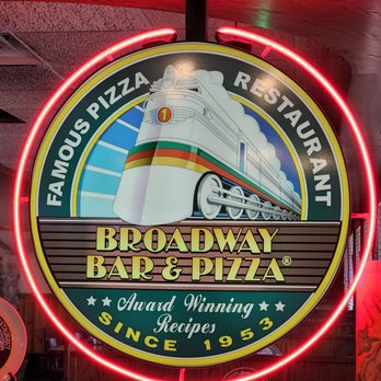 Broadway Bar & Pizza - a neon sign in a restaurant - Pizza Near Me - Rochester, Minnesota
